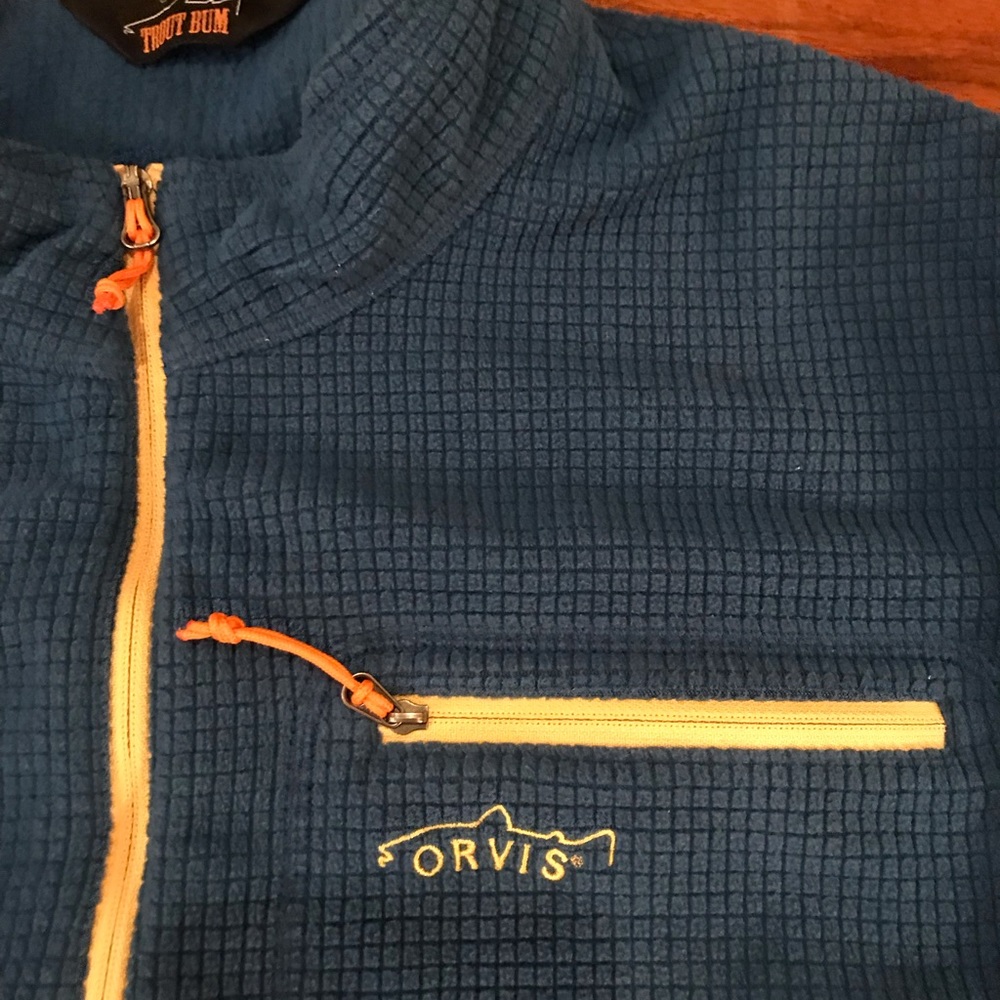 Blue XL Orvis Trout Bum Waffle 1/4 Zip